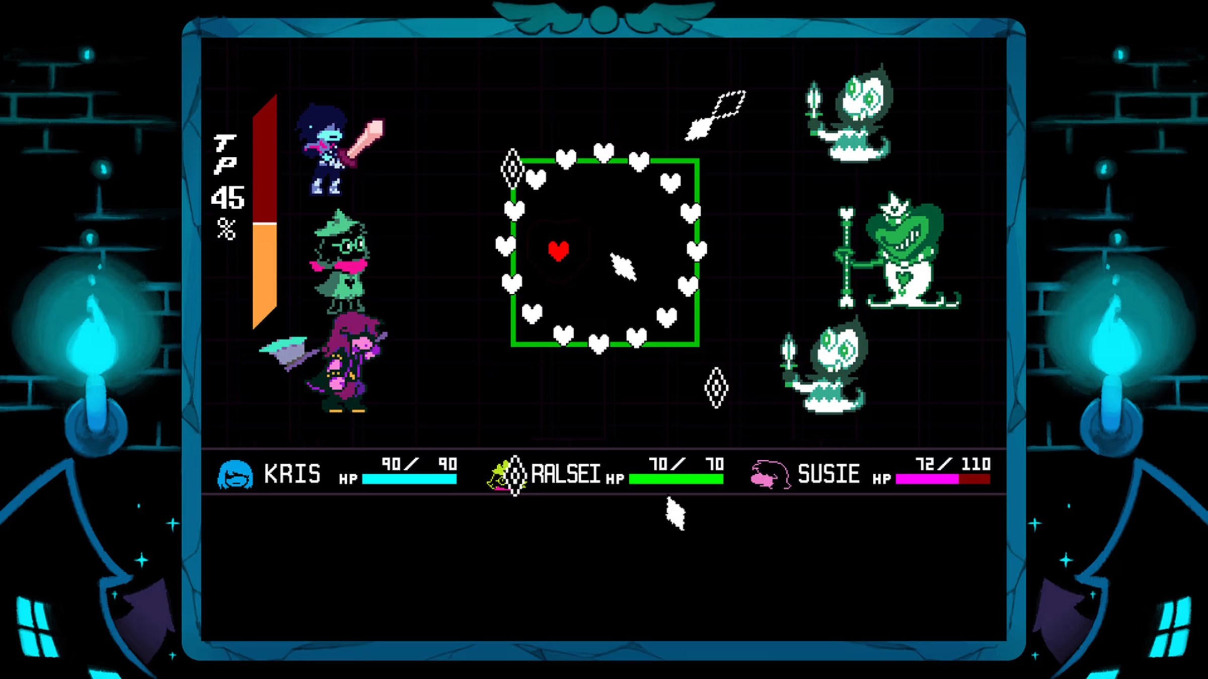 A battle screen in Deltarune
