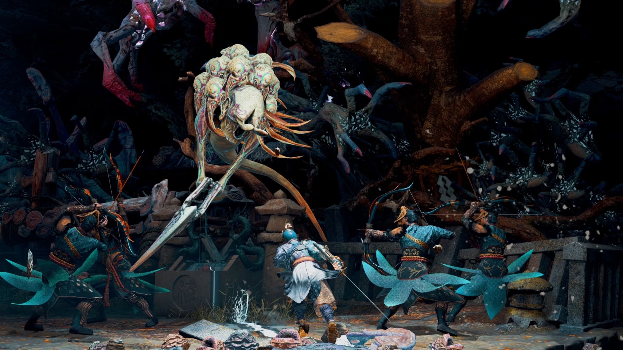 Mythical Japanese creatures attack in Kunitsu-Gami