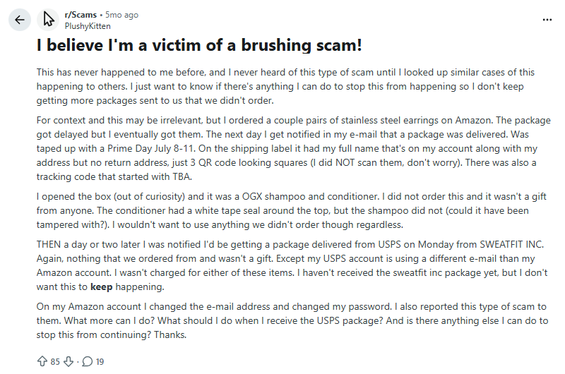 Brushing scam – example brushing-scam-example